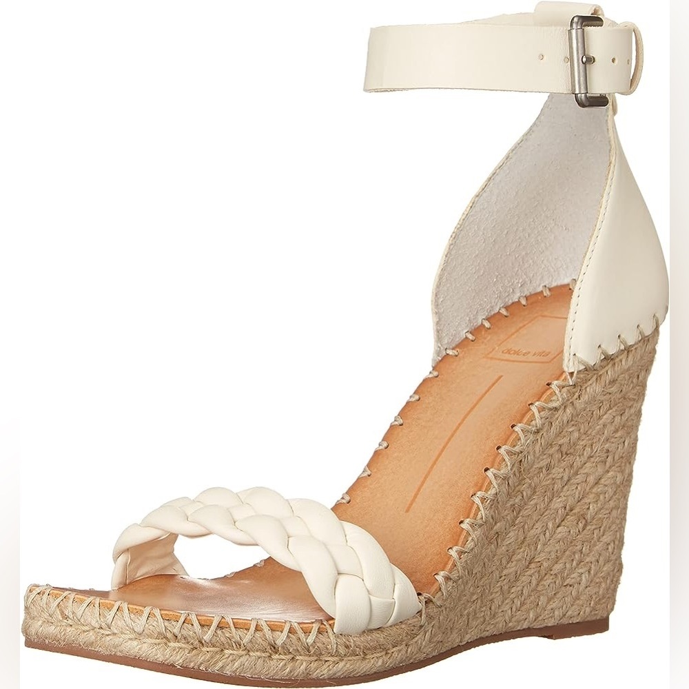 Dolce Vita Cream Braided Espadrille Wedge Sandals